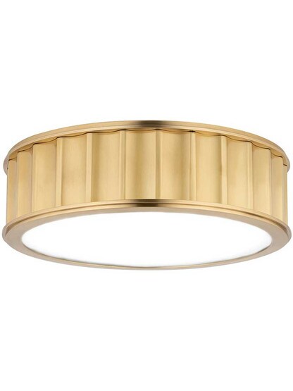Middlebury Round 2-Light Flush Mount in Aged Brass.